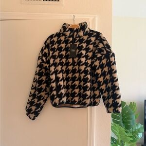 Y2K Houndstooth Fleece Jacket